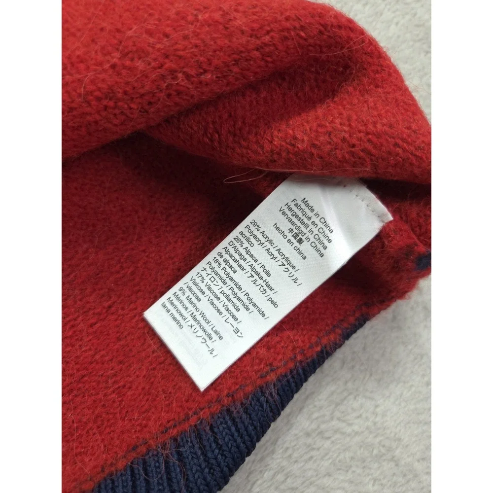 J Crew Sweater Womens Medium Alpaca Crewneck Multicolor Block Striped‎